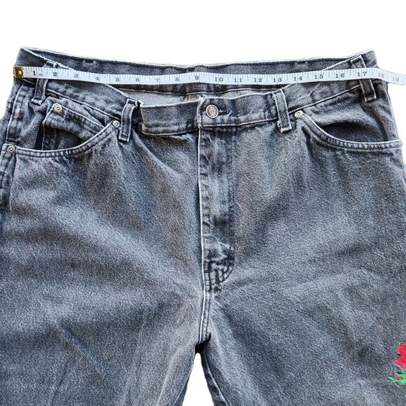 Vtg Dickies Jeans Women 40x30 Embroidered Performing Arts Comedy & Tragedy Roses - Picture 12 of 15